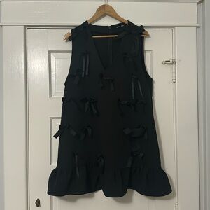 Sister Jane Butter Bow Mini Dress, Black, Size L+